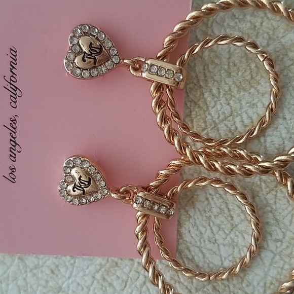 JUICY💛 COUTURE DOUBLE HOOP EARRINGS💛 - Picture 3 of 7